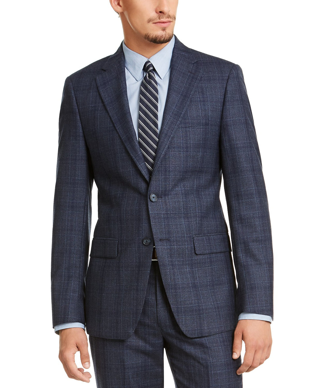 Aanvankelijk betrouwbaarheid herhaling Calvin Klein Men's Slim-Fit Blue Plaid Suit Jacket – shippin.us