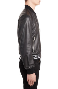 VERSACE Leather Bomber Jacket