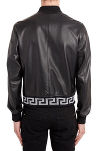 VERSACE Leather Bomber Jacket